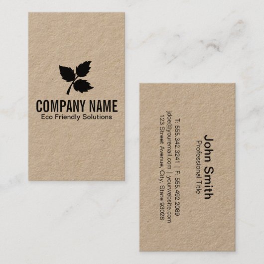 3 Leaf | ÖKOLOGISCH 2 Visitenkarte (Vorne/Hinten)