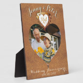 3. Lederbild Hochzeitstag Foto Herz Fotoplatte (Seite)