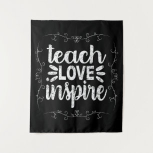 3- Lehre Liebe Inspiriert Shirt, Retro Vintag Lehr Wandteppich
