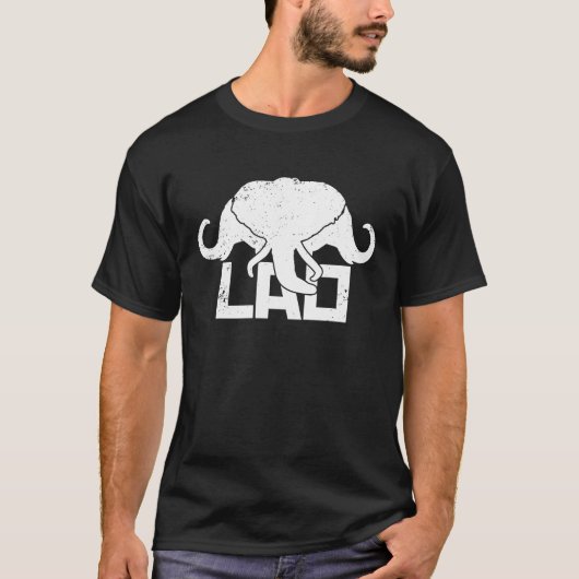 3 Leiter Elephant LAO Original Königreich Laos Fla T-Shirt (Vorderseite)
