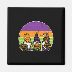 3 Leopard Kariert Gnomes Pumpkin Retro Halloween C Magnet