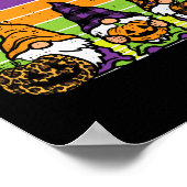 3 Leopard Kariert Gnomes Pumpkin Retro Halloween C Poster (Ecke)