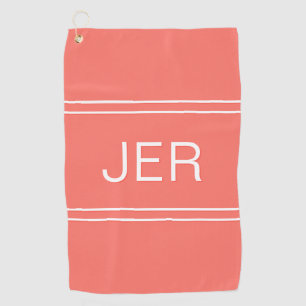 3 Letter Initials Mit Monogramm Coral Golfer's Bes Golfhandtuch