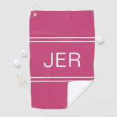 3 Letter Initials Monogram Hot Pink Golfer's Best Golfhandtuch (Insitu)