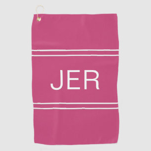 3 Letter Initials Monogram Hot Pink Golfer's Best Golfhandtuch