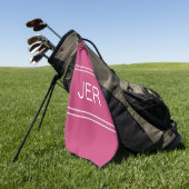 3 Letter Initials Monogram Hot Pink Golfer's Best Golfhandtuch (Gras)