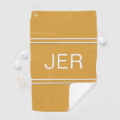 3 Letter Initials Monogram Yellow Golfer's Best Golfhandtuch (Insitu)