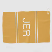 3 Letter Initials Monogram Yellow Golfer's Best Golfhandtuch (Horizontal)