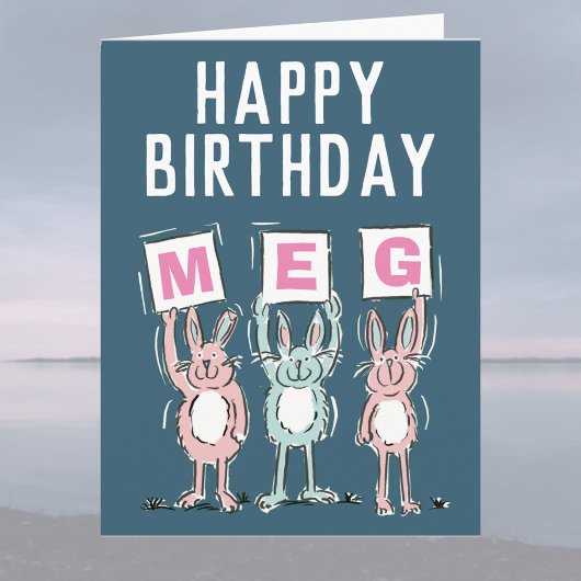 3 Letter Name Happy Birthday Card Karte