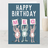 3 Letter Name Happy Birthday Card Karte (Vorderseite)