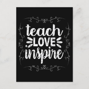 3- Liebe lehren Inspirations-Shirt, Retro-Vintage- Postkarte
