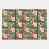 3 Lieblicher Weihnachtsgel Geschenkpapier Set (Vorderseite)