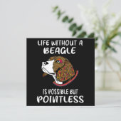 3 Life Without A Beagle Einladung (Stehend Vorderseite)