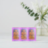 3 lila Aura Buddhas Visitenkarte (Stehend Vorderseite)