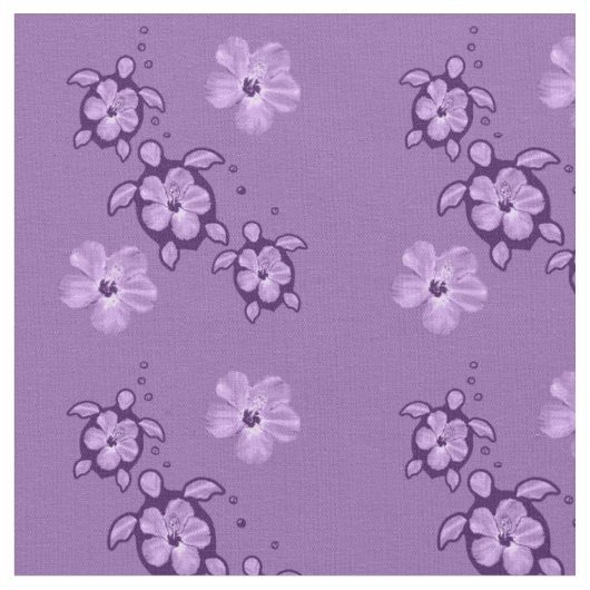 3 Lila Honu Turtles Fabric Stoff (Nahaufnahme)