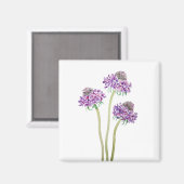3 lila Scabiosa Scoop Blume Aquarell Magnet (Vorderseite/Rückseite)