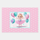 3 Little Girl Ballerina Koordination von Geschenkp Geschenkpapier Set (Vorderseite 2)