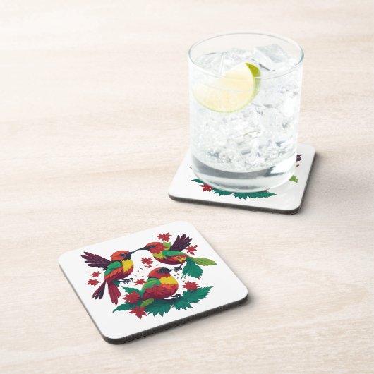 3 Little Reggae Birds Getränkeuntersetzer (Rechte Seite)