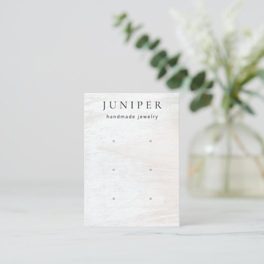 3 Loch White Wood Juwelier Display Business Card Visitenkarte (Stehend Vorderseite)