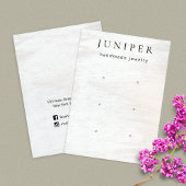 3 Loch White Wood Juwelier Display Business Card Visitenkarte
