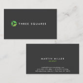 3 Logo auf den grünen Quadraten Visitenkarte (Vorne/Hinten)