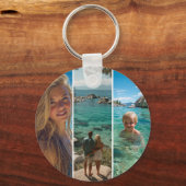 3 Long Vertical Strip Boho Photo Schlüsselanhänger (Rückseite)