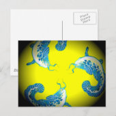 3 Lucky Blue Fish Postkarte (Vorne/Hinten)