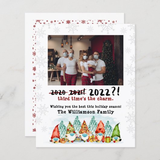 3. Mal | 2022 Funny Budget Holiday Foto Card (Vorne/Hinten)