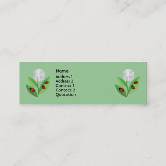 3 Marienkäfer Mini Visitenkarte (Vorderseite)