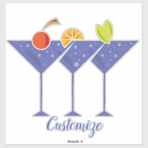 3 Martini Cocktails Thunder_Cove Aufkleber