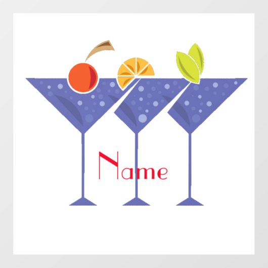 3 Martini Cocktails Thunder_Cove Fensteraufkleber (Blatt)