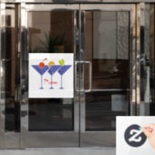 3 Martini Cocktails Thunder_Cove Fensteraufkleber (Büro Tür)