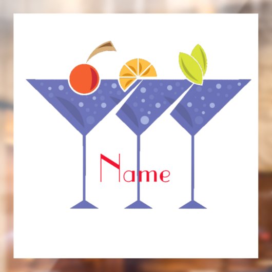 3 Martini Cocktails Thunder_Cove Fensteraufkleber (Blatt 2)