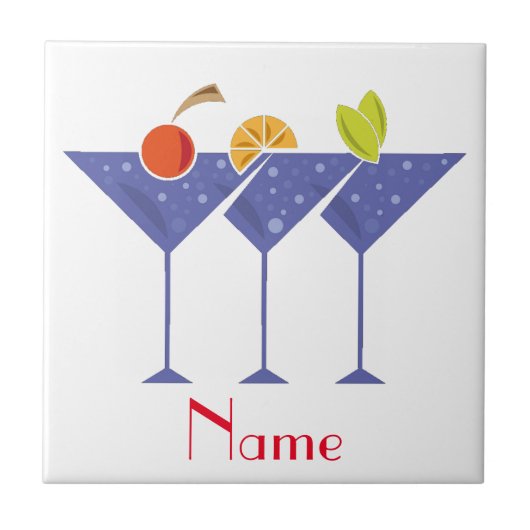 3 Martini Cocktails Thunder_Cove Fliese (Vorderseite)