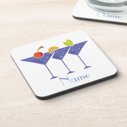 3 Martini Cocktails Thunder_Cove Getränkeuntersetzer (Linke Seite)