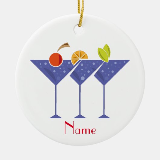 3 Martini Cocktails Thunder_Cove Keramik Ornament (Vorne)