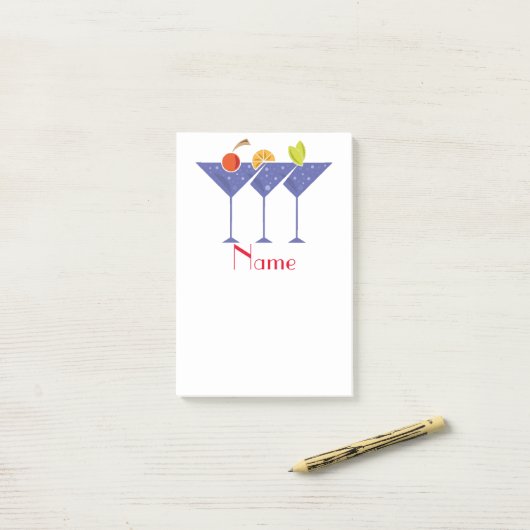 3 Martini Cocktails Thunder_Cove Post-it Klebezettel (Auf Schreibtisch)