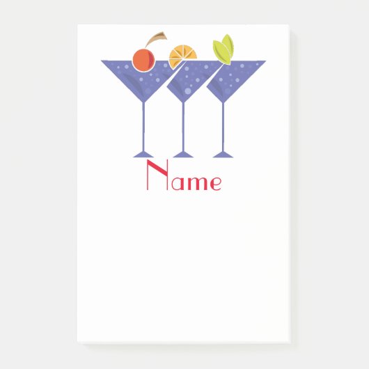 3 Martini Cocktails Thunder_Cove Post-it Klebezettel (Vorderseite)