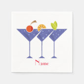 3 Martini Cocktails Thunder_Cove Serviette (Vorderseite)