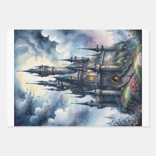3 Medieval fantasy horror castles - Geschenkpapier Set (Vorderseite 3)