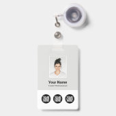 3 Mehrere Logos Mitarbeiter-Foto, Bar-Code, Name Ausweis (Front with Retractable)