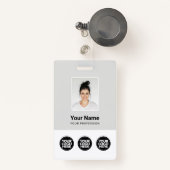 3 Mehrere Logos Mitarbeiter-Foto, Bar-Code, Name Ausweis (Vorderseite mit Rechteck)