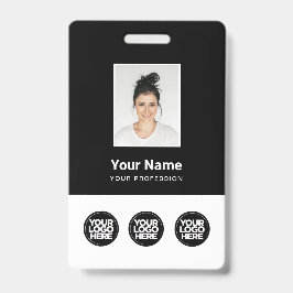 3 Mehrere Logos Mitarbeiter-Foto, Bar Code, Name B Ausweis