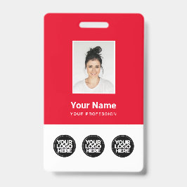 3 Mehrere Logos Mitarbeiter-Foto, Bar Code, Name B Ausweis