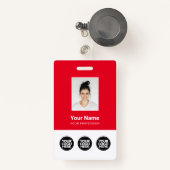 3 Mehrere Logos Mitarbeiter-Foto, Bar Code, Name B Ausweis (Vorderseite mit Rechteck)