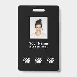 3 Mehrere Logos Mitarbeiter-Foto, Bar Code, Name B Ausweis