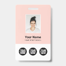 3 Mehrere Logos Mitarbeiter-Foto, Bar Code, Name B Ausweis