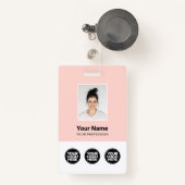 3 Mehrere Logos Mitarbeiter-Foto, Bar Code, Name B Ausweis (Vorderseite mit Rechteck)