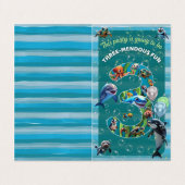 3-Mendous Party Custom Vertical Birthday Invite Visitenkarten (Außenseite Aufgefaltet)