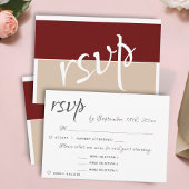 3 Menü "Entree" Wählen Elegante UAWG Wedding Antwo RSVP Karte